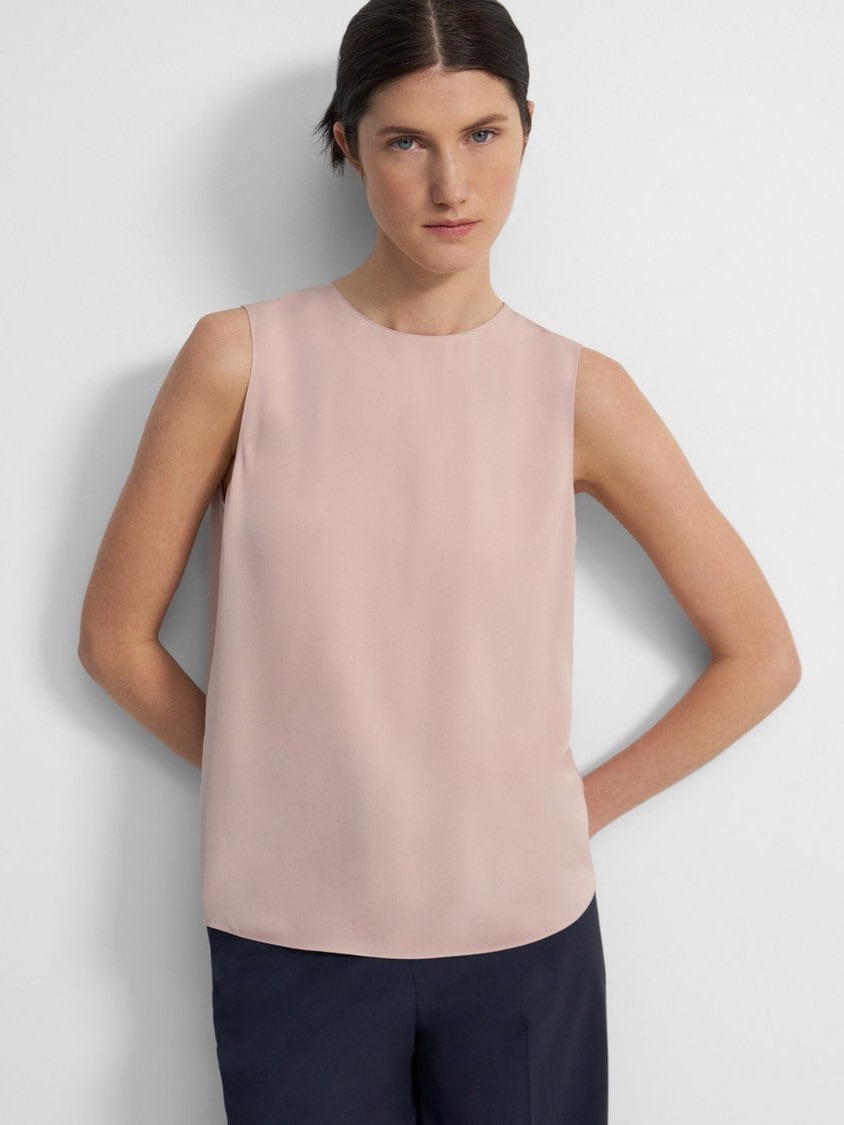 New Theory Shell Top In Silk Georgette